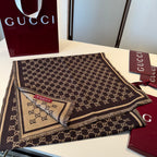 Cachecol Gucci De Lã Cor Marrom Escuro / Bege