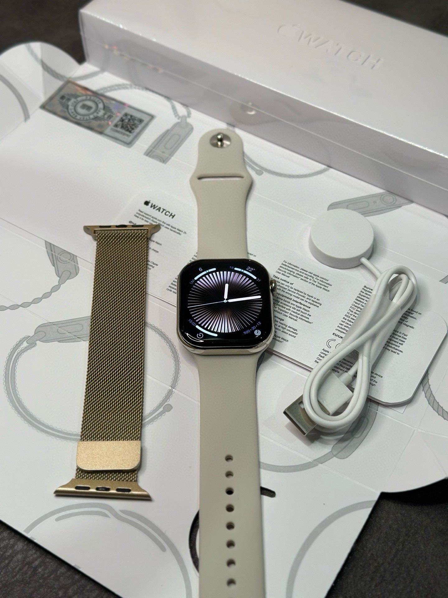 Apple Watch S10 Relógio Ouro Brilhante 46mm