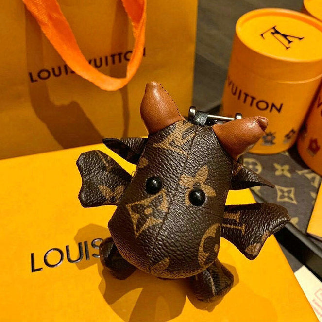 Louis Vuitton Monogram Calfskin LV Cow Pouch Bag Charm