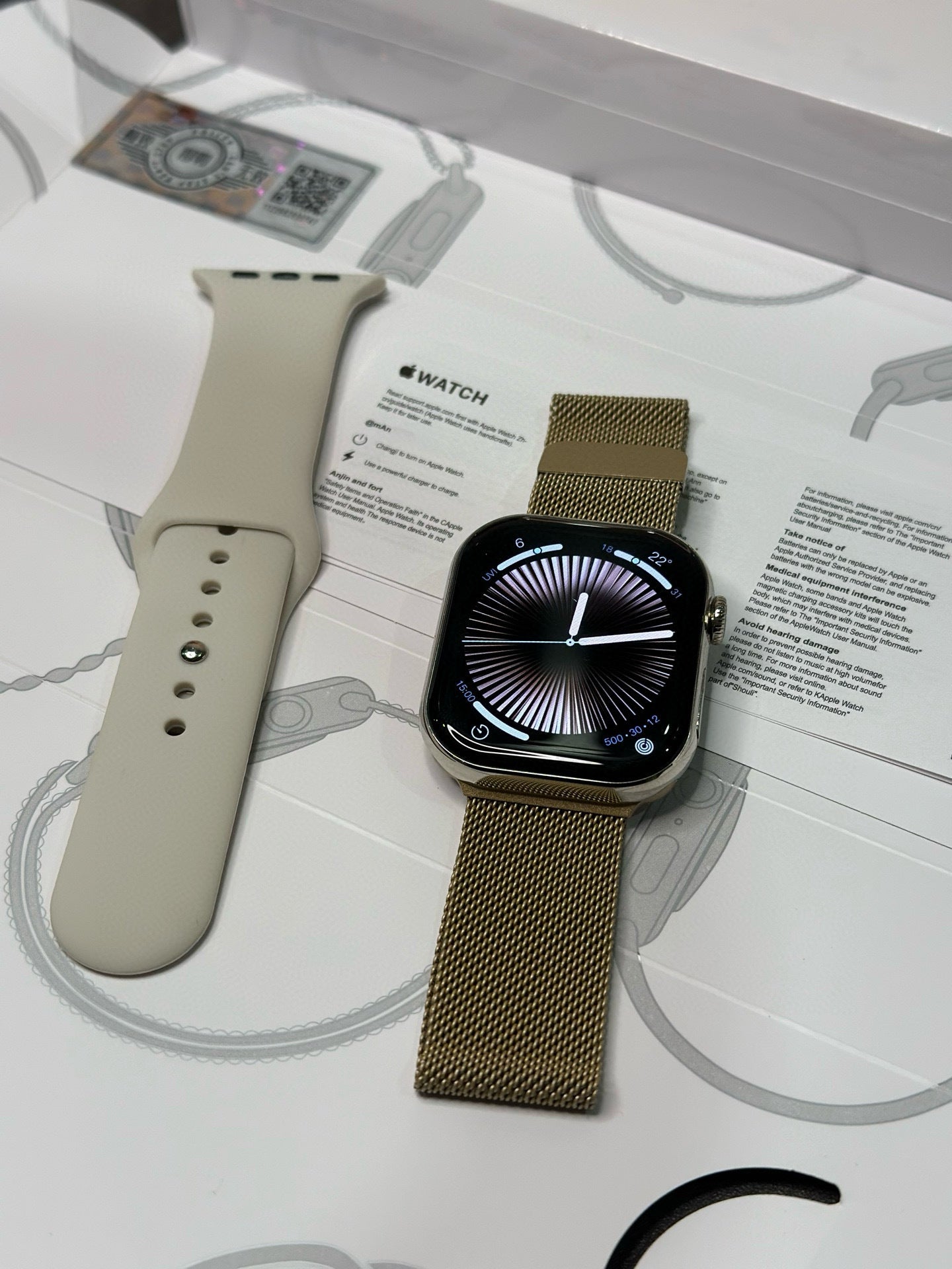 Apple Watch S10 Relógio Ouro Brilhante 46mm