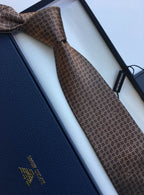 GRAVATA ARMANI DE SEDA COM PADRÃO QUADRICULADO