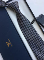 GRAVATA ARMANI DE SEDA COM PADRÃO QUADRICULADO
