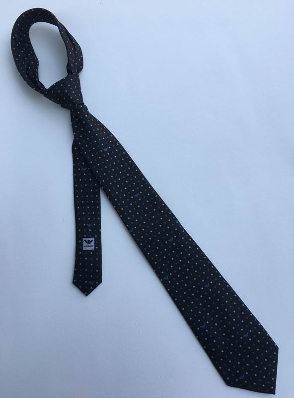 GRAVATA ARMANI DE SEDA COM PADRÃO MICRO-DOT JACQUARD