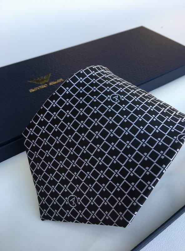 GRAVATA ARMANI DE SEDA COM PADRÃO QUADRICULADO