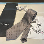 GRAVATA CHANEL DE SEDA COM MOGRAMA CC