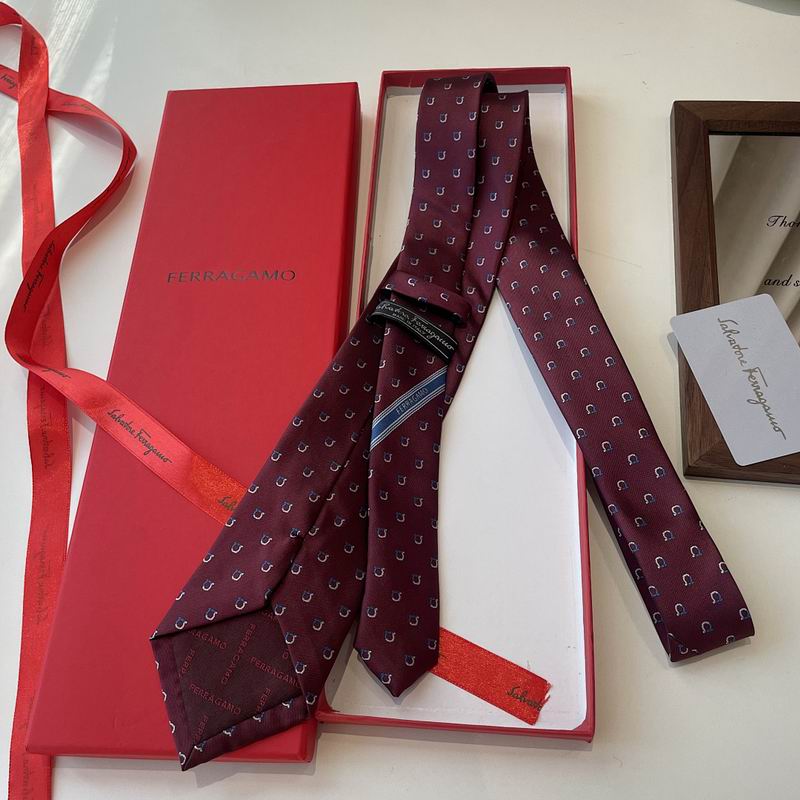 GRAVATA FERRAGAMO GANCINI EM JACQUARD DE SEDA