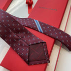 GRAVATA FERRAGAMO GANCINI EM JACQUARD DE SEDA