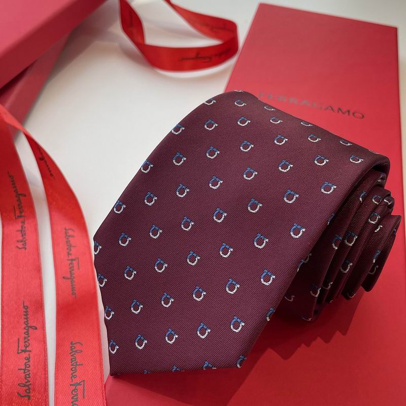GRAVATA FERRAGAMO GANCINI EM JACQUARD DE SEDA
