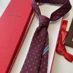 GRAVATA FERRAGAMO GANCINI EM JACQUARD DE SEDA