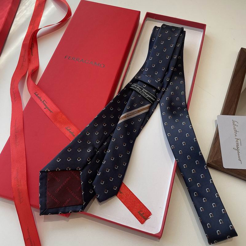 GRAVATA FERRAGAMO GANCINI EM JACQUARD DE SEDA