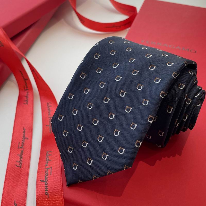 GRAVATA FERRAGAMO GANCINI EM JACQUARD DE SEDA