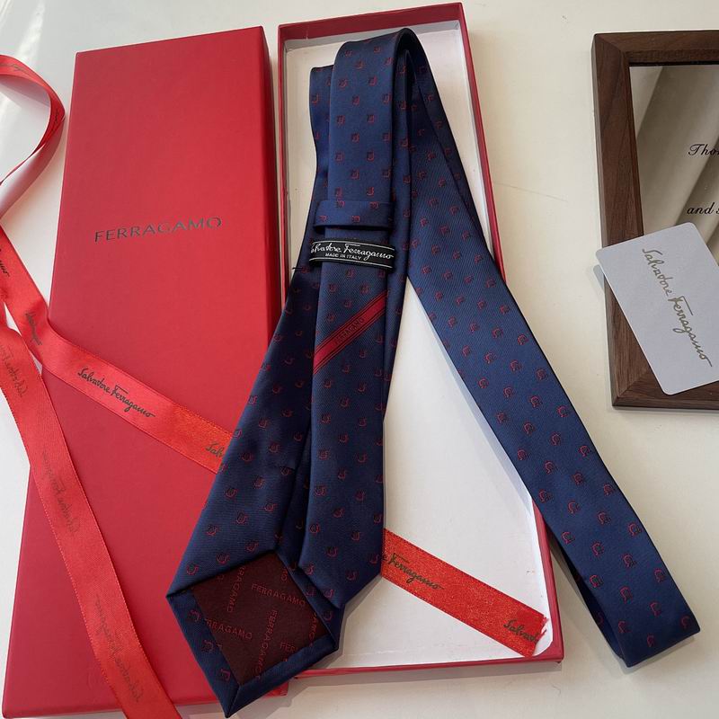 GRAVATA FERRAGAMO GANCINI EM JACQUARD DE SEDA