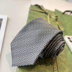 GRAVATA GUCCI  GG HORSEBIT SILK JACQUARD TIE