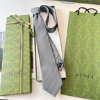 GRAVATA GUCCI  GG HORSEBIT SILK JACQUARD TIE