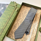 GRAVATA GUCCI  GG HORSEBIT SILK JACQUARD TIE