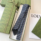 GRAVATA GUCCI  GG HORSEBIT SILK JACQUARD TIE