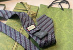 GRAVATA GUCCI  GG HORSEBIT SILK JACQUARD TIE