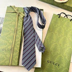 GRAVATA GUCCI  GG HORSEBIT SILK JACQUARD TIE