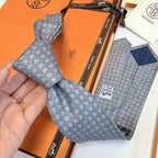 GRAVATAS HERMES  DE SEDA  TROIS PETITS MAILLONS