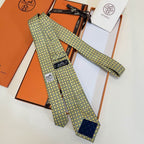 GRAVATAS HERMES  DE SEDA  TROIS PETITS MAILLONS
