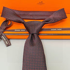 GRAVATAS HERMES  DE SEDA  FACONNÉE H BICOLORE