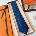 GRAVATAS HERMES  DE SEDA  OUT OF THE BOX   FERRADURA E CAVALO
