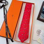 GRAVATAS HERMES  DE SEDA  OUT OF THE BOX   FERRADURA E CAVALO