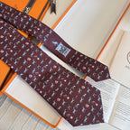 GRAVATAS HERMES  DE SEDA CHEVAL SOUS TOUDES SES