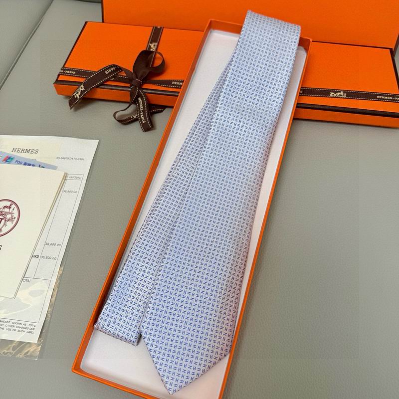 GRAVATAS HERMES  DE SEDA  FACONNÉE H BICOLORE