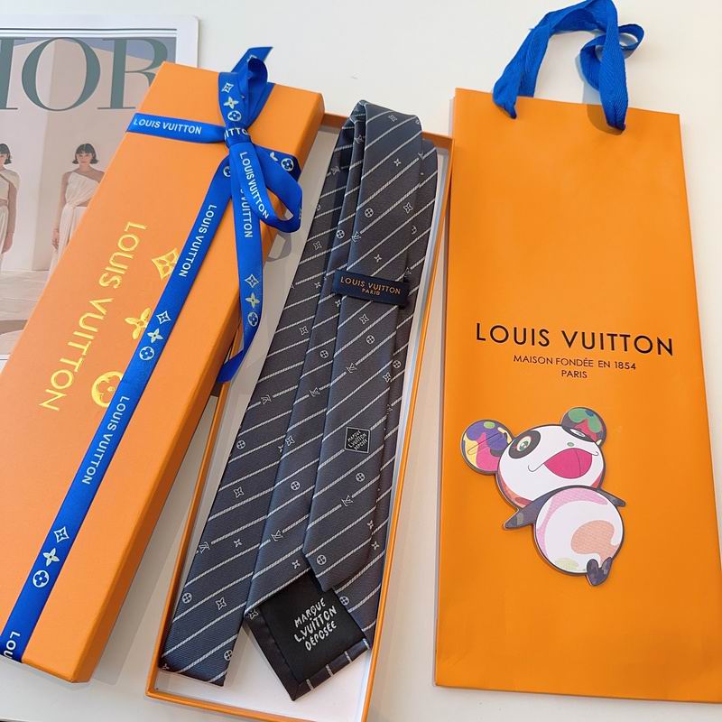 GRAVATAS LOUIS VUITTON DE SEDA COM ESTAMPA DE LISTRAS DIAGONAIS