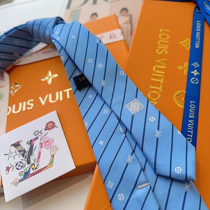 GRAVATAS LOUIS VUITTON DE SEDA COM ESTAMPA DE LISTRAS DIAGONAIS