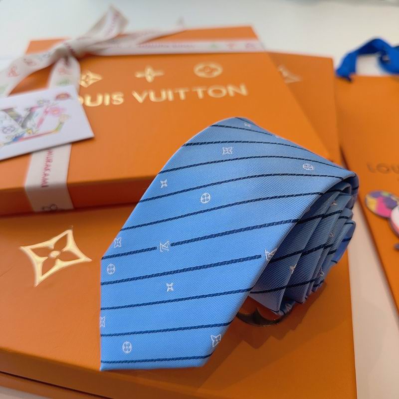 GRAVATAS LOUIS VUITTON DE SEDA COM ESTAMPA DE LISTRAS DIAGONAIS
