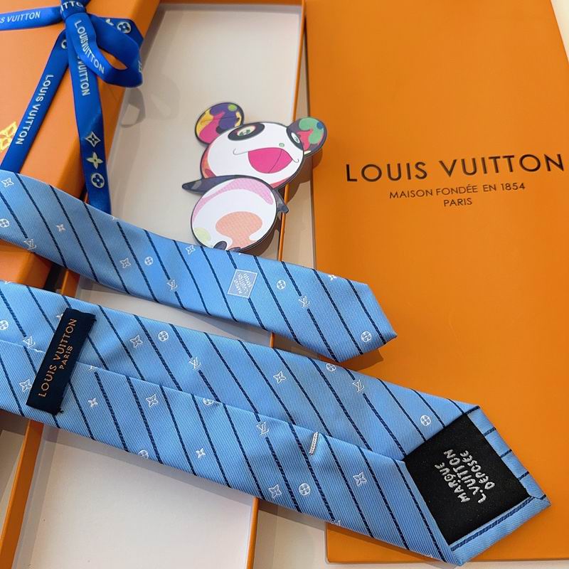 GRAVATAS LOUIS VUITTON DE SEDA COM ESTAMPA DE LISTRAS DIAGONAIS