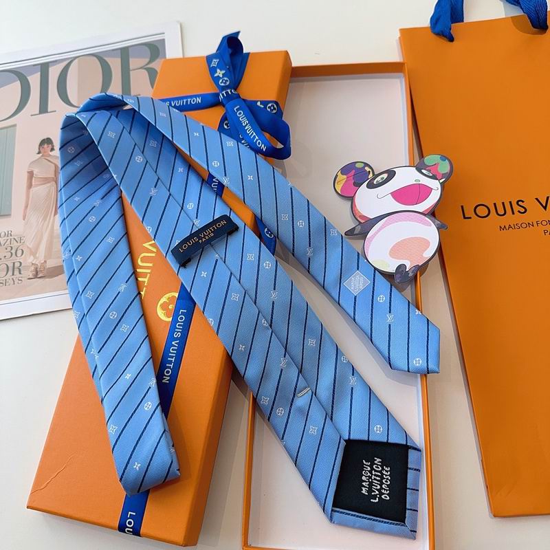 GRAVATAS LOUIS VUITTON DE SEDA COM ESTAMPA DE LISTRAS DIAGONAIS