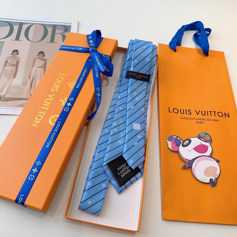 GRAVATAS LOUIS VUITTON DE SEDA COM ESTAMPA DE LISTRAS DIAGONAIS