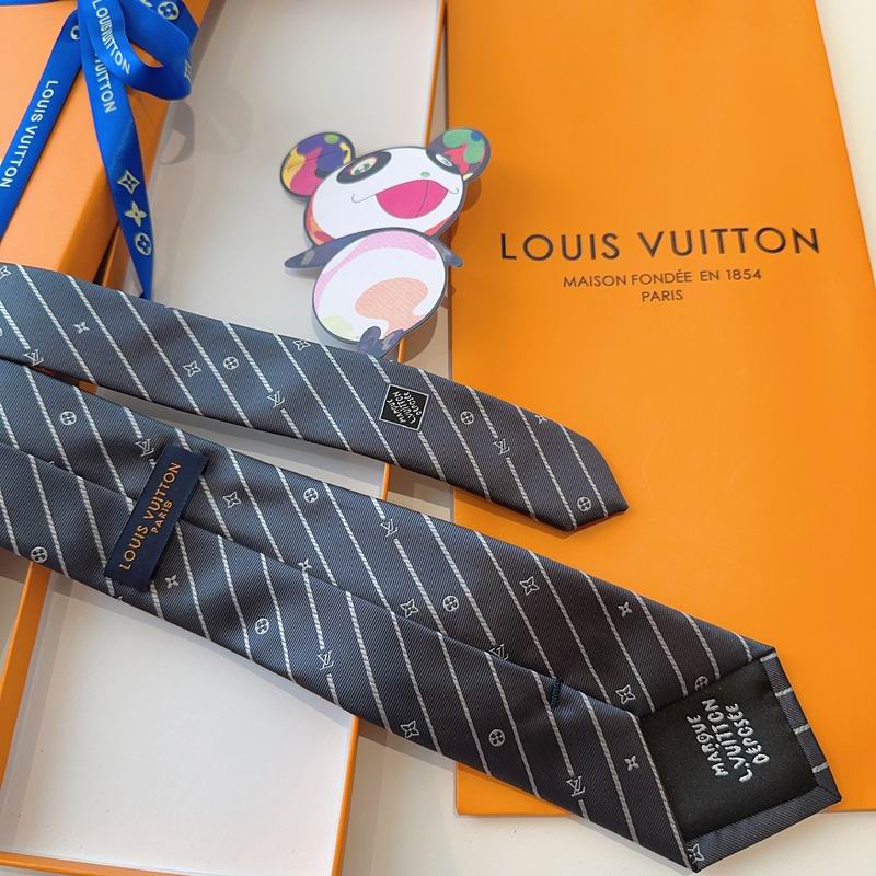 GRAVATAS LOUIS VUITTON DE SEDA COM ESTAMPA DE LISTRAS DIAGONAIS