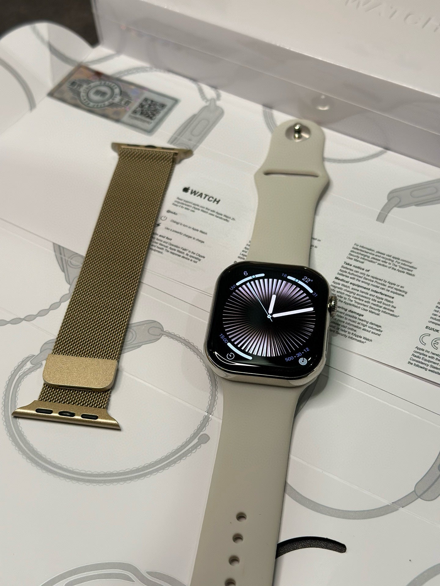 Apple Watch S10 Relógio Ouro Brilhante 46mm