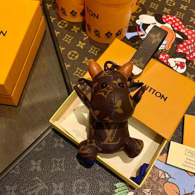 Louis Vuitton Monogram Calfskin LV Cow Pouch Bag Charm