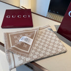 Cachecol Gucci De Lã Cor Bege / Marrom Claro