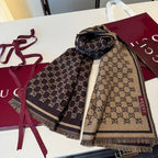 Cachecol Gucci De Lã Cor Marrom Escuro / Bege